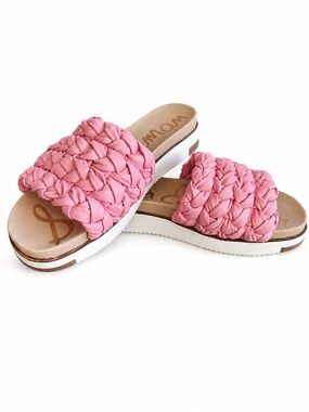 Sam Edelman Pink Braided Platform Slide Sandals